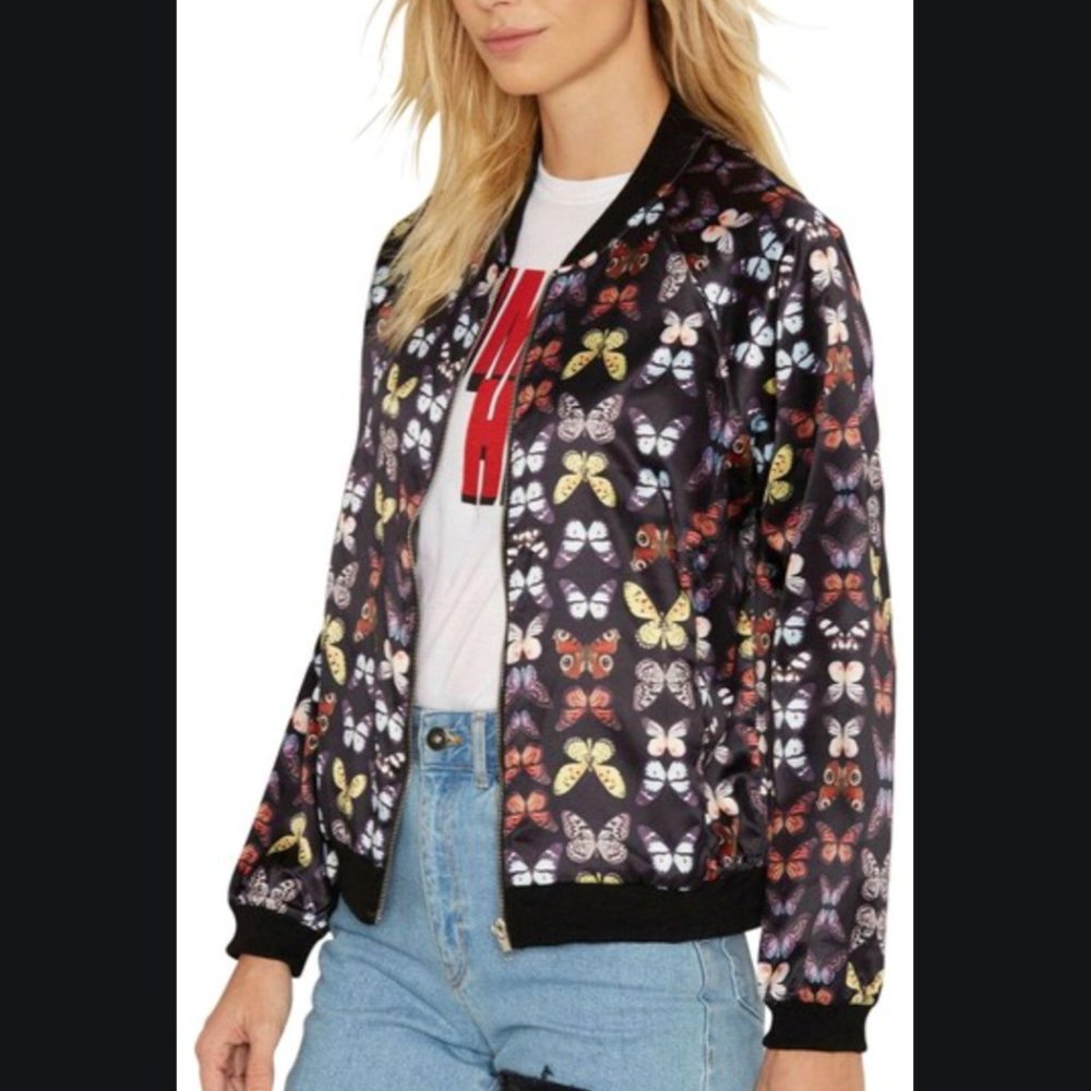 ✨HP✨Nasty Gal Butterfly Bomber Jacket